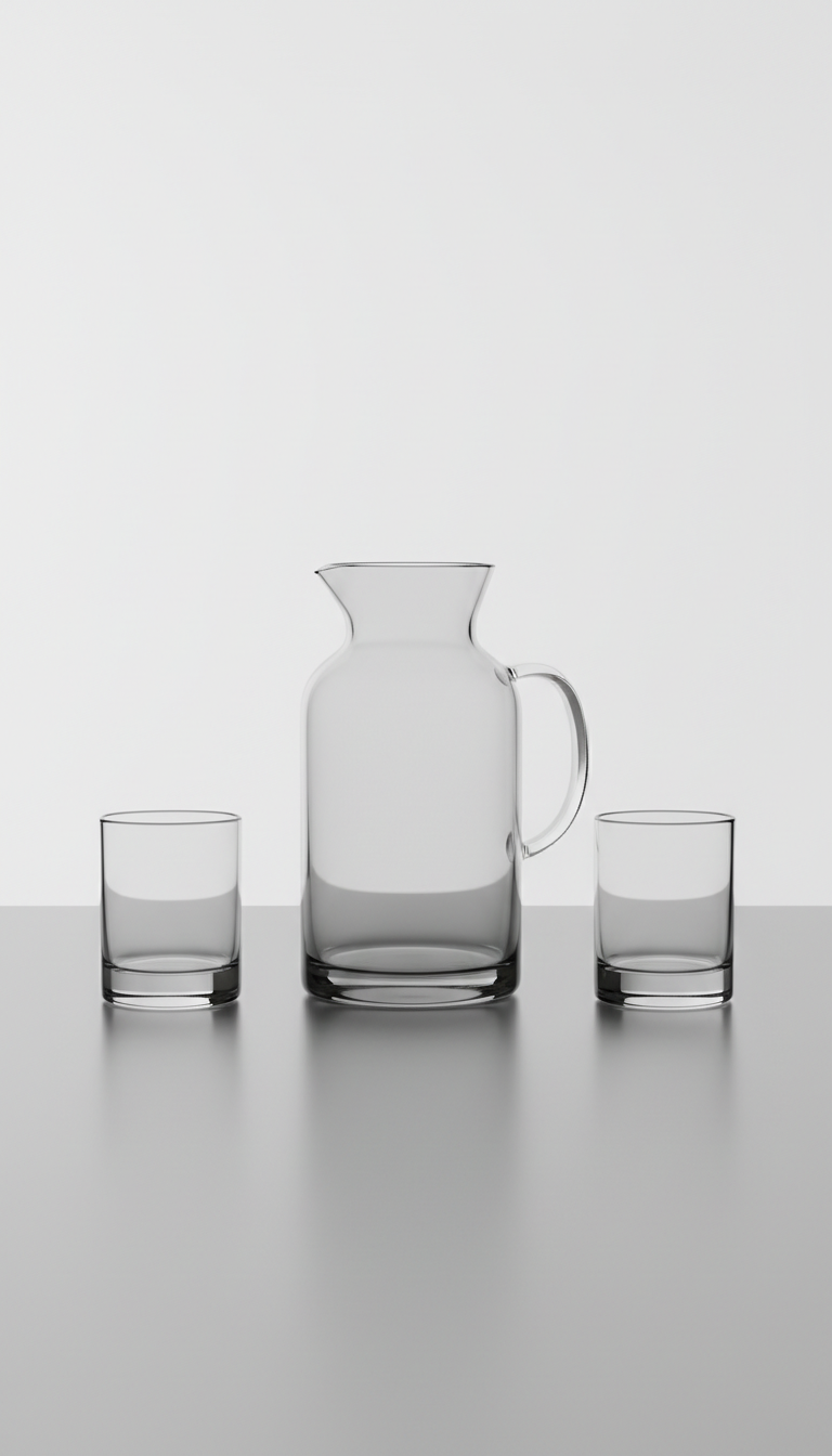 Signature Glass Carafe with Contemporary Tumbler Set